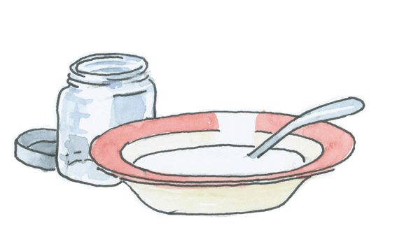 Redskaber og ingredienser til fremstilling af yoghurt og tykmælk