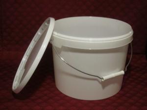 Bucket with lid, 11 liters, metal handle