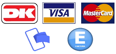 Betal med kort, MobilePay eller E-Faktura