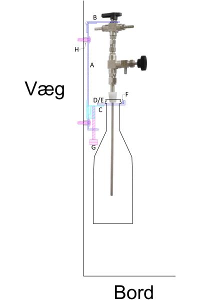 Picture of Ophæng til flaskefylder - Modtryksfylder - Modtryksfylder med ophæng - Tegning