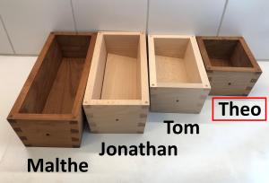 Bread mould in beech wood - 0,9 l - Theo - Bread moulds in beech wood.<br>Note: The dark moulds are<br>pre-baked, the ligher ones are not yet baked