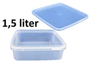 Plastic container with lid, 1,5 liters