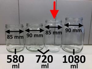 Glass jar (without lid) - 720 ml