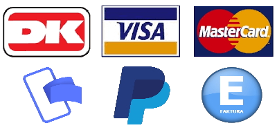 Betal med kort, MobilePay, PayPal, E-Faktura, m.m.