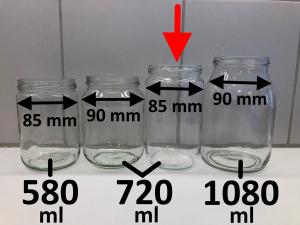 Fødevareglas (uden låg) - 720 ml / Høj