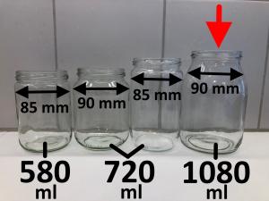 Fødevareglas (uden låg) - 1080 ml