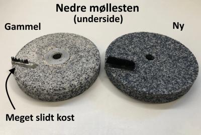 Picture 2 of 3 - Interchangeable mill stone set, Hawos 1 - Gammel vs. ny sten